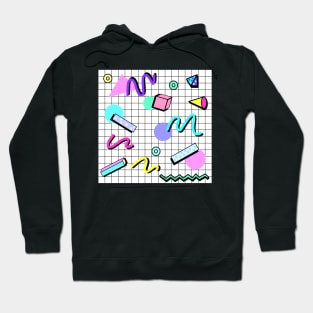 80s Awesome Memphis Party Grid Hoodie